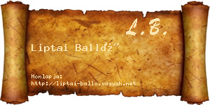 Liptai Balló névjegykártya